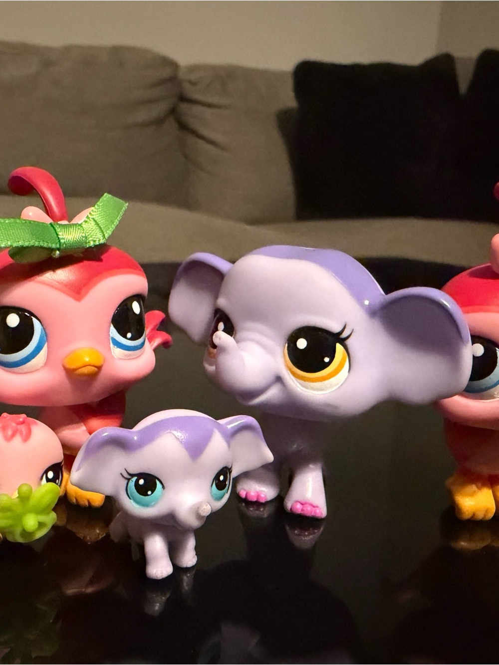 Littlest Pet Shop Lavender Elephant Family Figures